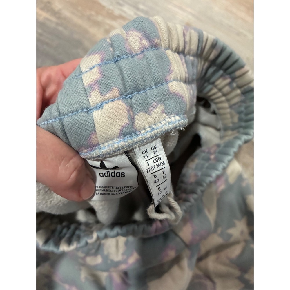 Adidas Originals Floral Print Sweatpants Blue Purple Tie Dye Joggers Womens M - Picture 4 of 9